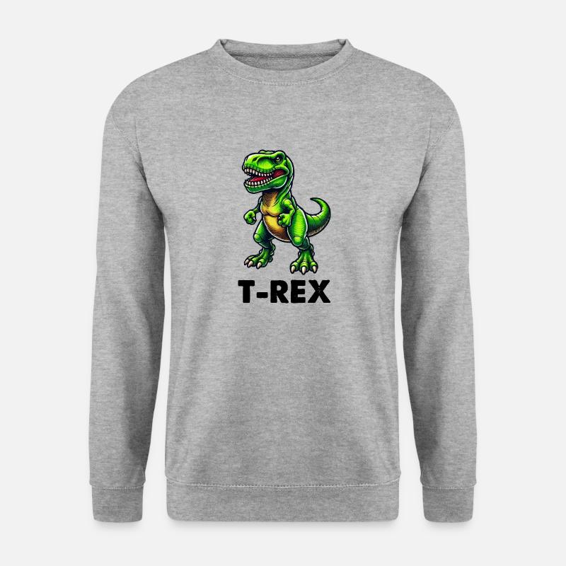Dinosaurier T-Rex dino - Unisex Pullover - Weißgrau meliert