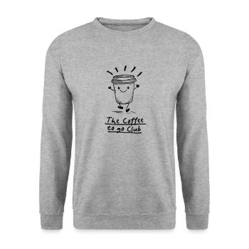 Coffee to go Club - Unisex Pullover - Weißgrau meliert - Vorne - Alina (178cm) & Michal (187cm)