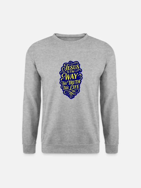 Jesus Way Truth Life Bible Verse - Unisex Sweatshirt - salt & pepper