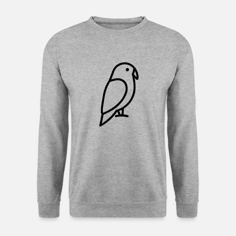 Papagei - Unisex Pullover - Weißgrau meliert