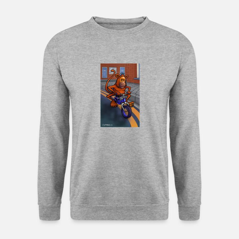 Monkey on a bicycle - Unisex Sweatshirt - salt & pepper