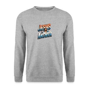 Jesus is the answer - Jesus ist die Antwort - Unisex Sweatshirt - salt & pepper - Front - Alina (178cm) & Michal (187cm)