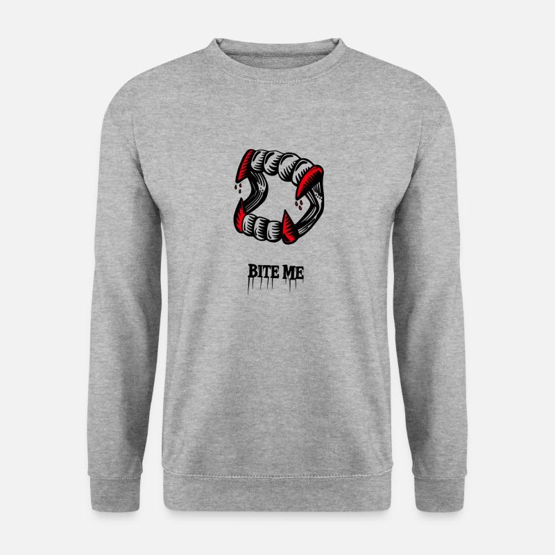 Beiß mich - Unisex Pullover - Weißgrau meliert