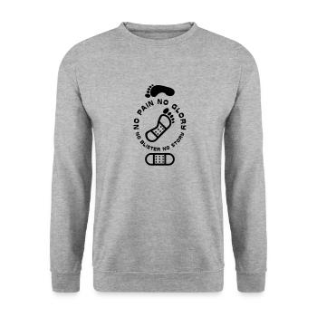 No Pain No Glory XXXIX 039 Noir - Sweat-shirt Unisexe - gris chiné - Devant - Alina (178cm) & Michal (187cm)