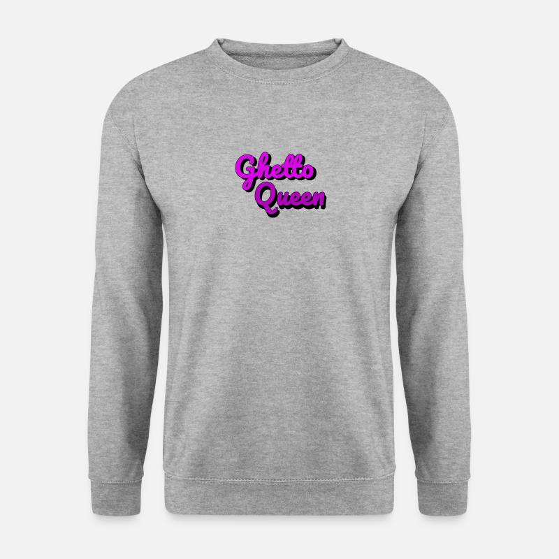 Ghetto Queen - Unisex Pullover - Weißgrau meliert