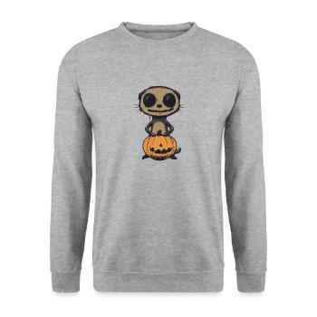 Suricate Halloween Bande dessinée drôle - Sweat-shirt Unisexe - gris chiné - Devant - Alina (178cm) & Michal (187cm)