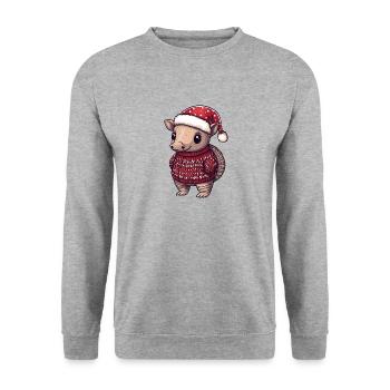 Bande dessinée de Noël Armadillo - Sweat-shirt Unisexe - gris chiné - Devant - Alina (178cm) & Michal (187cm)