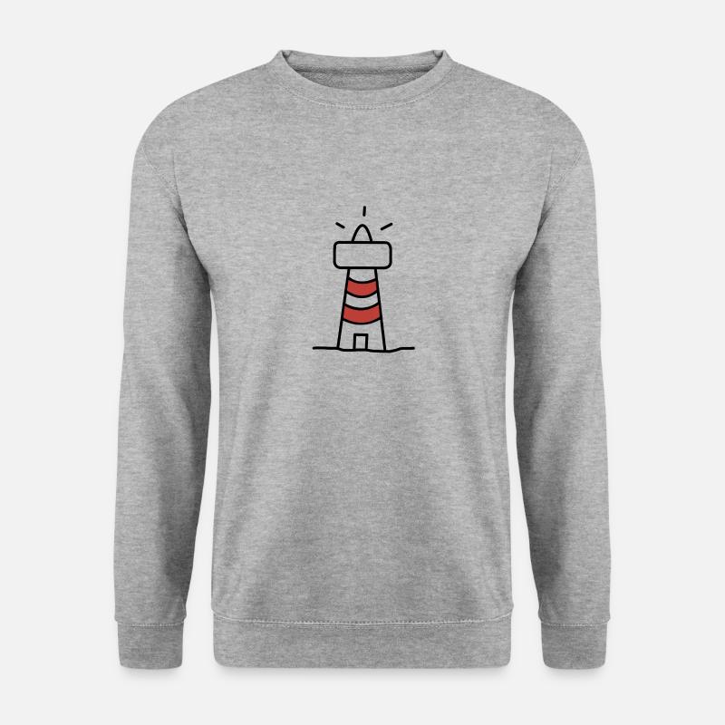 Leuchtturm Meer - Unisex Pullover - Weißgrau meliert