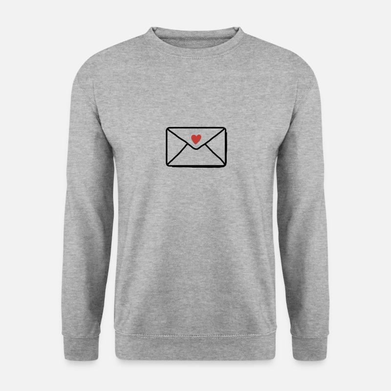 Liebes Brief - Unisex Pullover - Weißgrau meliert
