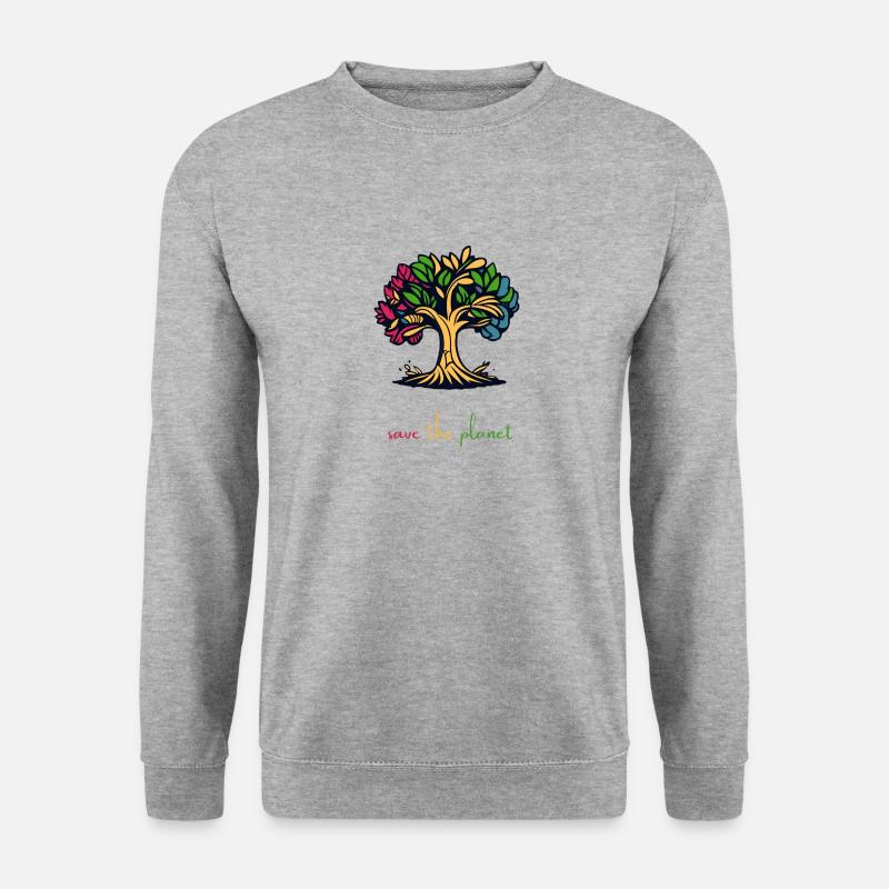 save the planet - Unisex Pullover - Weißgrau meliert