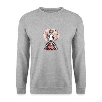 kleine prinzessin - Unisex Pullover - Weißgrau meliert - Vorne - Alina (178cm) & Michal (187cm)