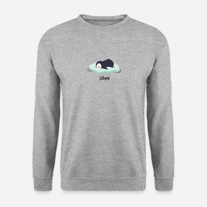 Sleepy pinguin - Unisex Pullover - Weißgrau meliert