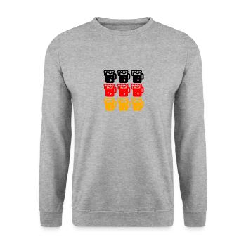 Deutschland Bier Flagge - Unisex Pullover - Weißgrau meliert - Vorne - Alina (178cm) & Michal (187cm)