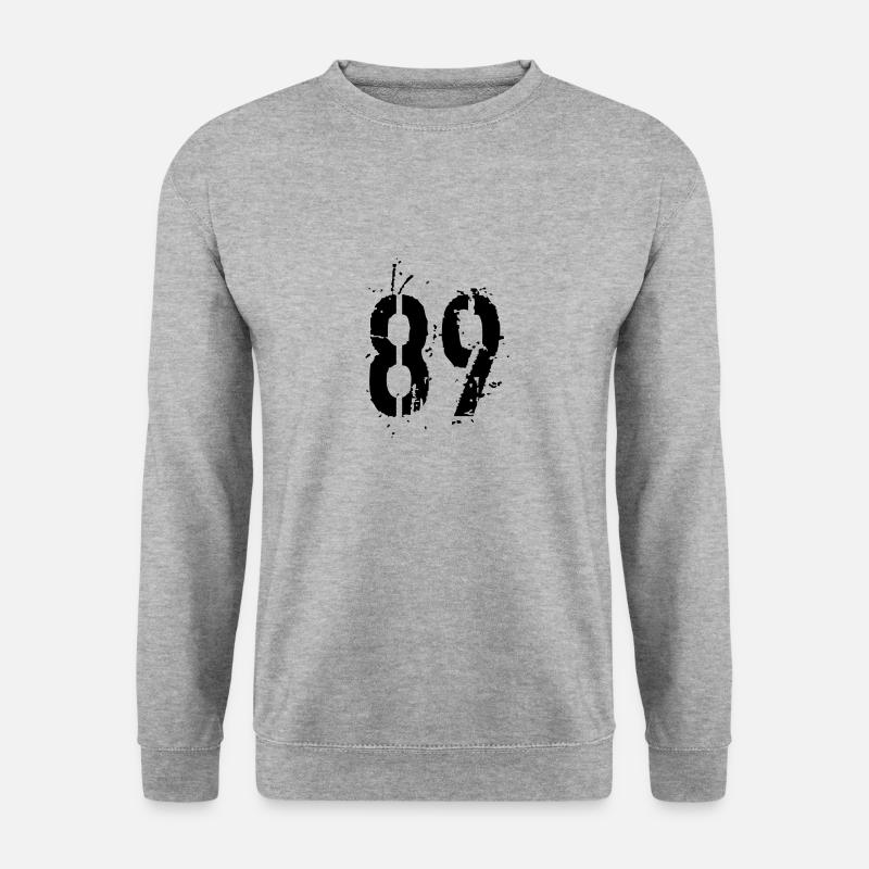 Nummer 89 - Unisex Pullover - Weißgrau meliert