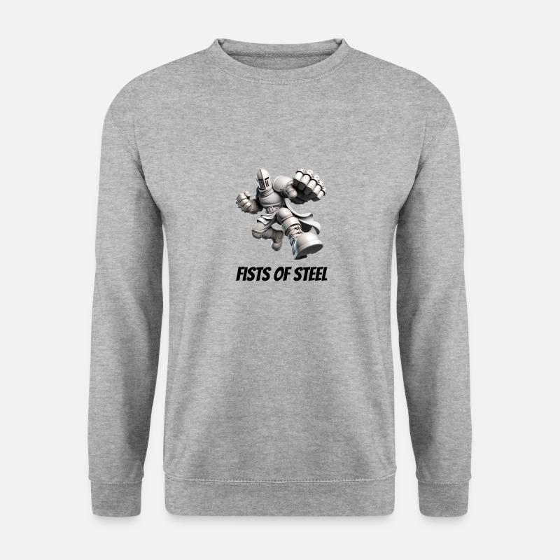 Fäuste aus Stahl - Unisex Pullover - Weißgrau meliert