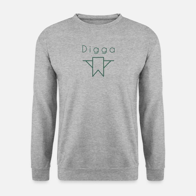 HEY Digga - Unisex Pullover - Weißgrau meliert