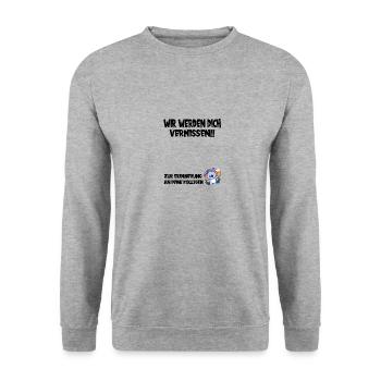 Jobwechsel Kollegen Abschied Arbeitskollege Unters - Unisex Pullover - Weißgrau meliert - Vorne - Alina (178cm) & Michal (187cm)