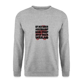 Ist der Bauer abgebrannt stirbt unser Vaterland - Unisex Pullover - Weißgrau meliert - Vorne - Alina (178cm) & Michal (187cm)