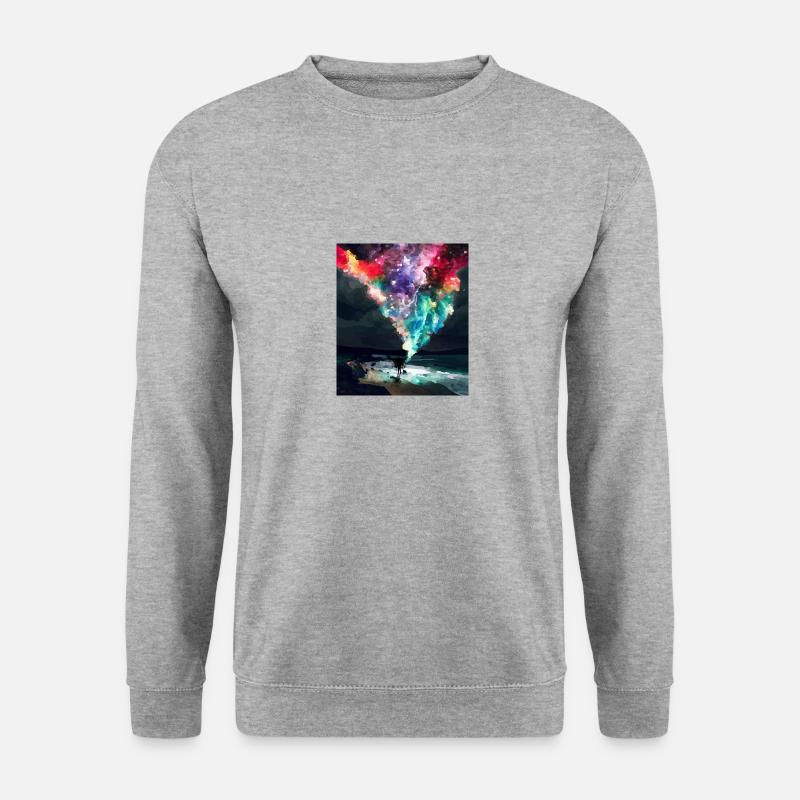 Abstract motive - Unisex Pullover - Weißgrau meliert