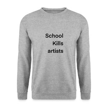 School kills artists - Sweat-shirt Unisexe - gris chiné - Devant - Alina (178cm) & Michal (187cm)