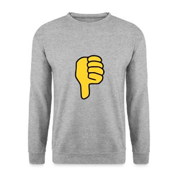 Emoji Thumbs Down Sketch Color - Unisex Sweatshirt - salt & pepper - Front - Alina (178cm) & Michal (187cm)