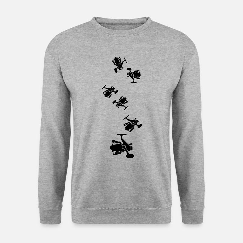 Fishing reel symbol icon - Unisex Sweatshirt - salt & pepper
