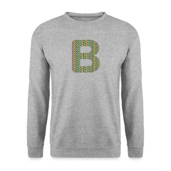 Colorful Heart B Design – Unique & Stylish! - Unisex Sweatshirt - salt & pepper - Front - Alina (178cm) & Michal (187cm)