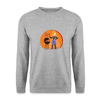 son temps de barbecue - Sweat-shirt Unisexe - gris chiné - Devant - Alina (178cm) & Michal (187cm)