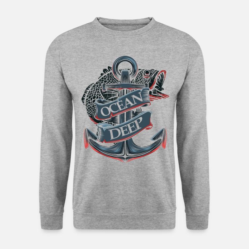 Ocean Deep Anker - Unisex Pullover - Weißgrau meliert
