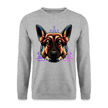 German shepherd dog - Unisex Sweatshirt - salt & pepper - Front - Alina (178cm) & Michal (187cm)