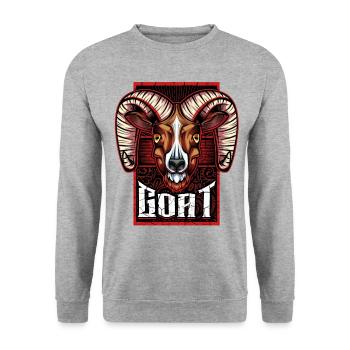 chèvre - Sweat-shirt Unisexe - gris chiné - Devant - Alina (178cm) & Michal (187cm)