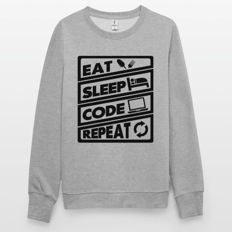 Mangez la récurrence du code de sommeil | encodeur Sweat-shirt Unisexe
