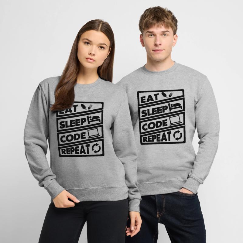Mangez la récurrence du code de sommeil | encodeur Sweat-shirt Unisexe