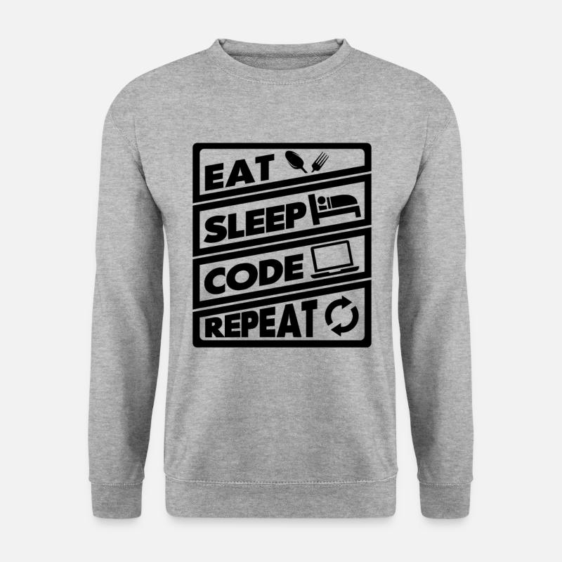 Eat Sleep Code Recurrence | encoder - Unisex Sweatshirt - salt & pepper