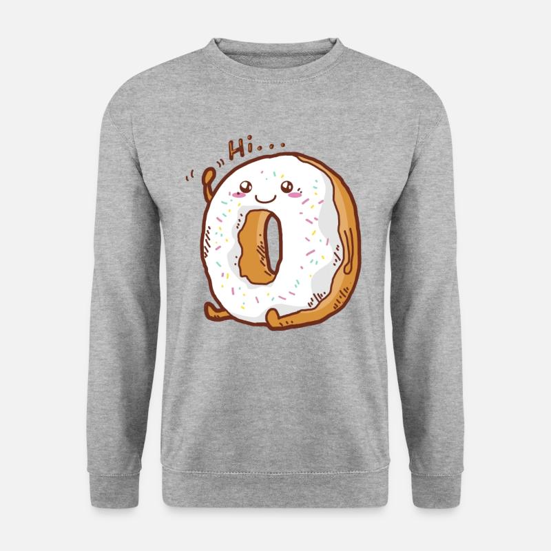 Donut Kawaii - Unisex Pullover - Weißgrau meliert