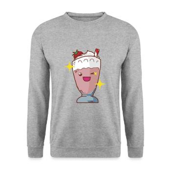 Milkshake strawberry shake strawberry milkshake shake - Unisex Sweatshirt - salt & pepper - Front - Alina (178cm) & Michal (187cm)