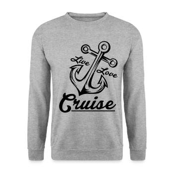 croisière - Sweat-shirt Unisexe - gris chiné - Devant - Alina (178cm) & Michal (187cm)