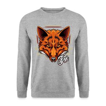 Fuchs - Unisex Pullover - Weißgrau meliert - Vorne - Alina (178cm) & Michal (187cm)