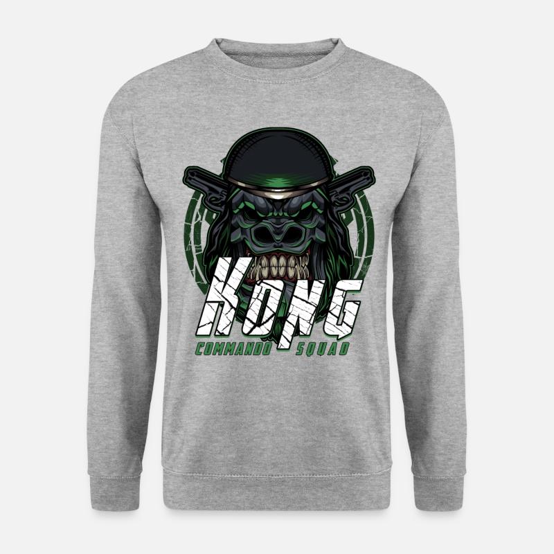 Affen Gorilla - Unisex Pullover - Weißgrau meliert