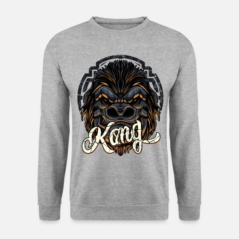Gorilla - Unisex Pullover - Weißgrau meliert
