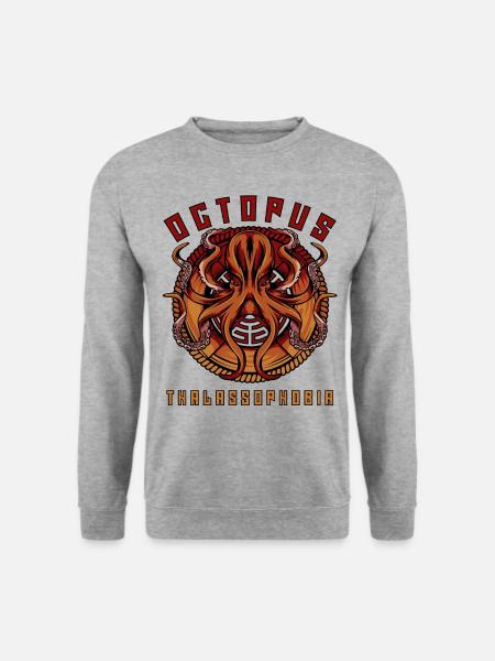Oktopus - Unisex Pullover - Weißgrau meliert