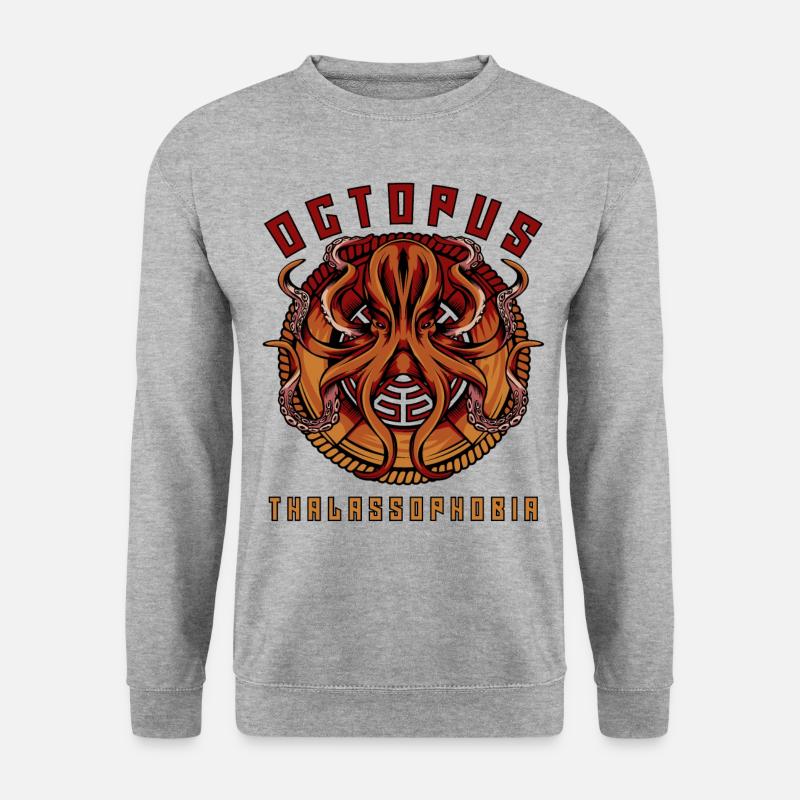 Oktopus - Unisex Pullover - Weißgrau meliert