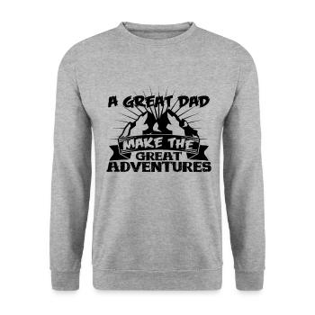 Fête des Pères - Sweat-shirt Unisexe - gris chiné - Devant - Alina (178cm) & Michal (187cm)