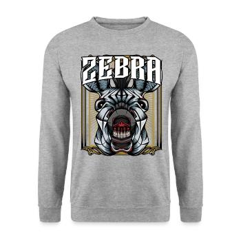 Zebra Modern - Sweat-shirt Unisexe - gris chiné - Devant - Alina (178cm) & Michal (187cm)