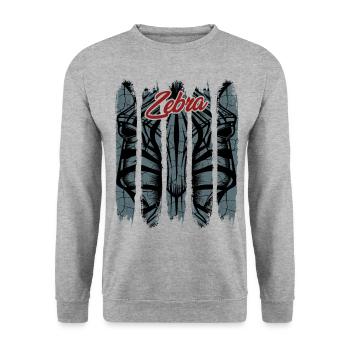 Vintage Zebra - Sweat-shirt Unisexe - gris chiné - Devant - Alina (178cm) & Michal (187cm)