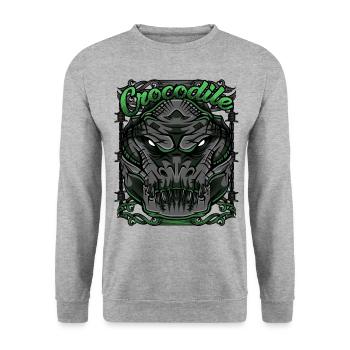 Crocodile Modern - Unisex Sweatshirt - salt & pepper - Front - Alina (178cm) & Michal (187cm)