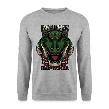 Alligator Modern - Unisex Sweatshirt - salt & pepper - Front - Alina (178cm) & Michal (187cm)
