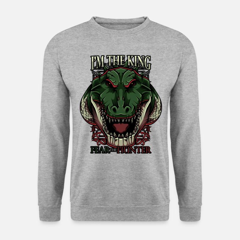 Alligator Modern - Unisex Pullover - Weißgrau meliert
