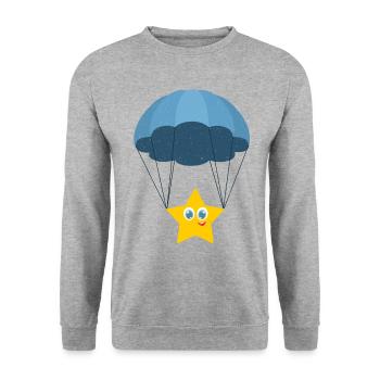 Parachutiste star | Cadeau de parachute - Sweat-shirt Unisexe - gris chiné - Devant - Alina (178cm) & Michal (187cm)