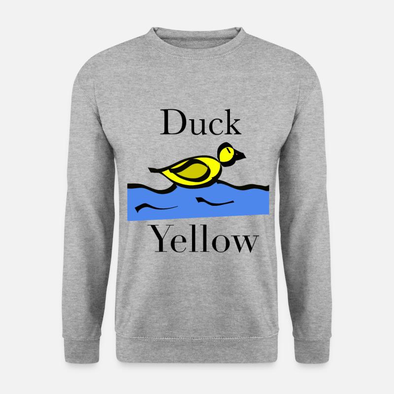 Gelbe Ente Kinder Geschenk Weihnachten - Unisex Pullover - Weißgrau meliert